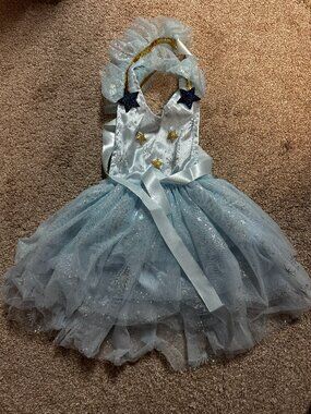 Toddler Girls Blue Princess Dress Tulle Stars 24 Months NEW